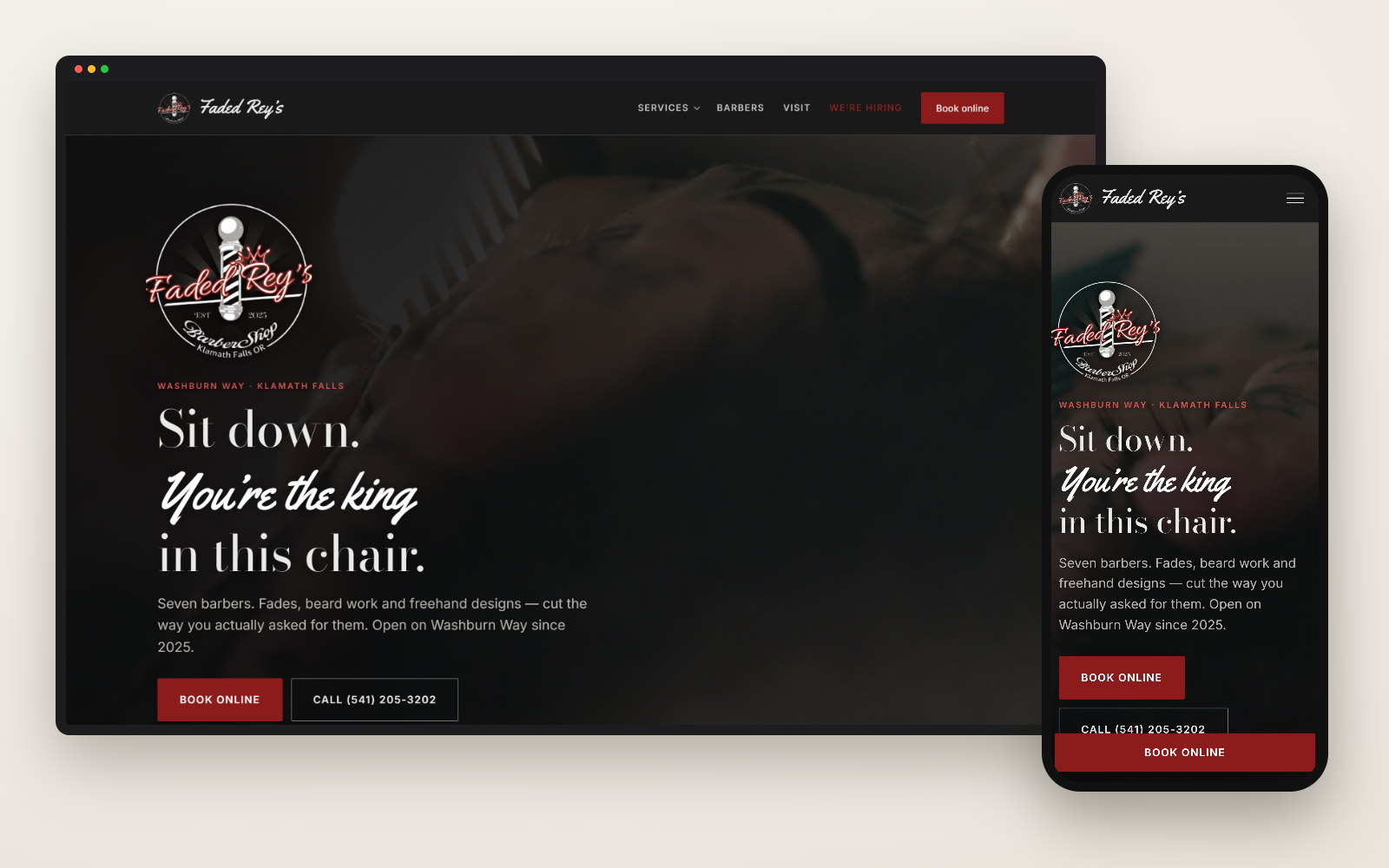 Faded Rey's Barbershop — sitio en vivo