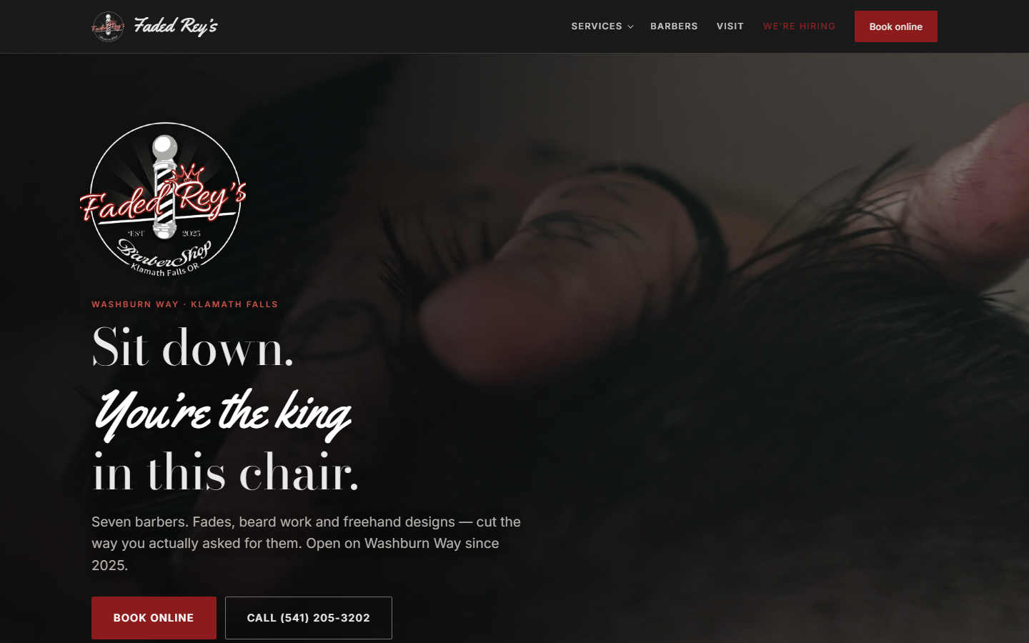 Faded Rey's Barbershop — the site I built