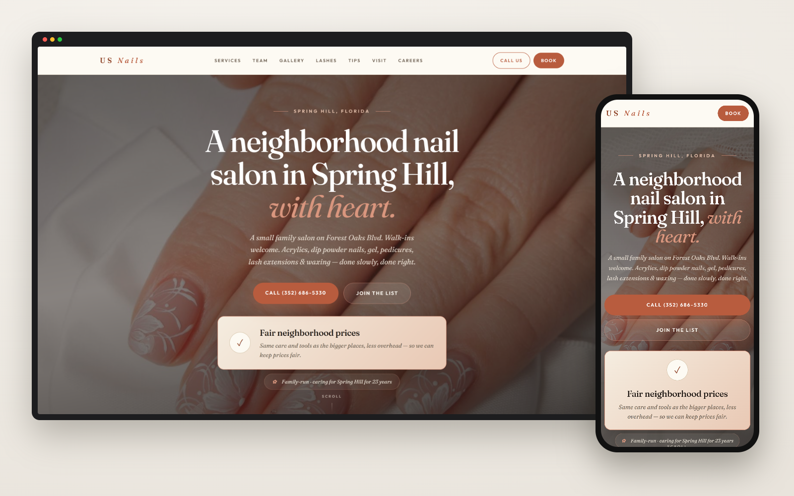 US Nails — sitio en vivo